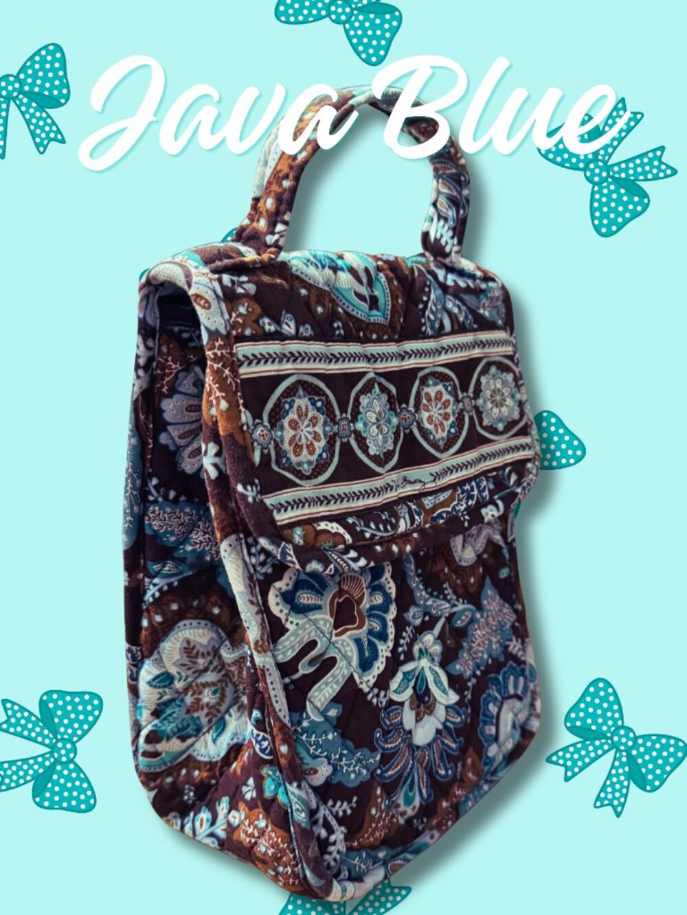 Vera Bradley Java Blue Insulated Lunch Bag Retired Y2K Paisley